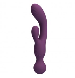 Pretty Love - All Roundet Double Head Vibrator Wand (Chargeable - Purple)